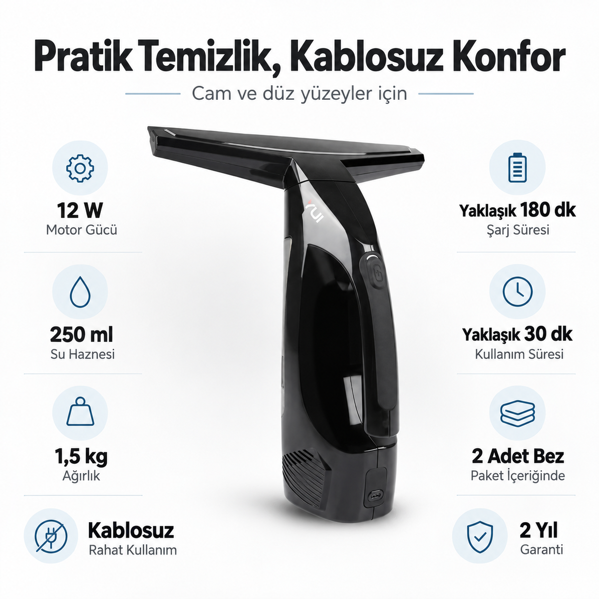 2 Yıl Garantili Cam Temizleme Makinesi